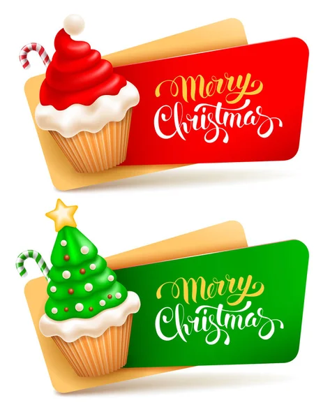 Feestelijke kerst banners set — Stockvector