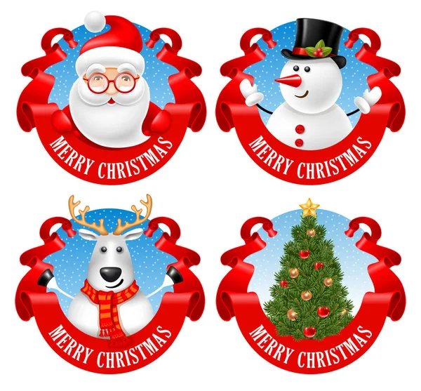 Natal conjunto de etiquetas festivas —  Vetores de Stock