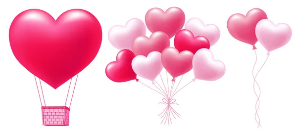 Ballons en forme de coeur — Image vectorielle