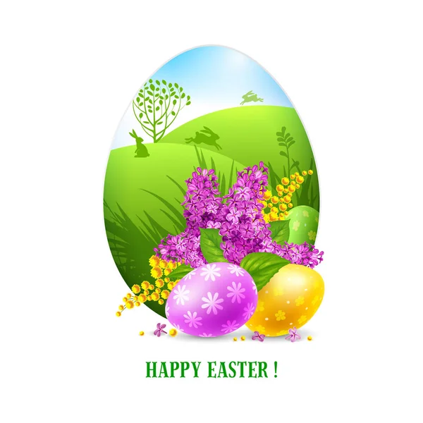 Plantilla de tarjeta de felicitación de Pascua — Vector de stock