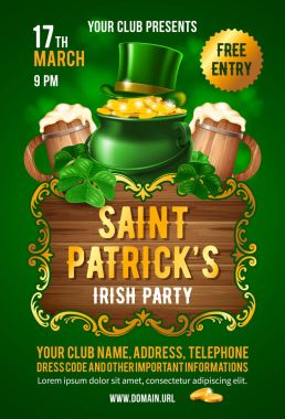 Saint Patricks Day davetiye kartları tasarımı