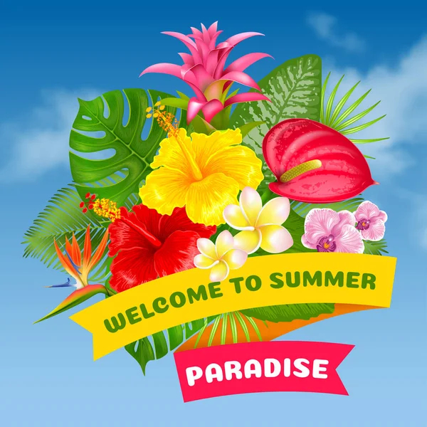 Welcome to summer paradise — Stock Vector