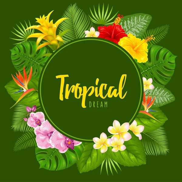 Disegno cornice tropicale estate — Vettoriale Stock