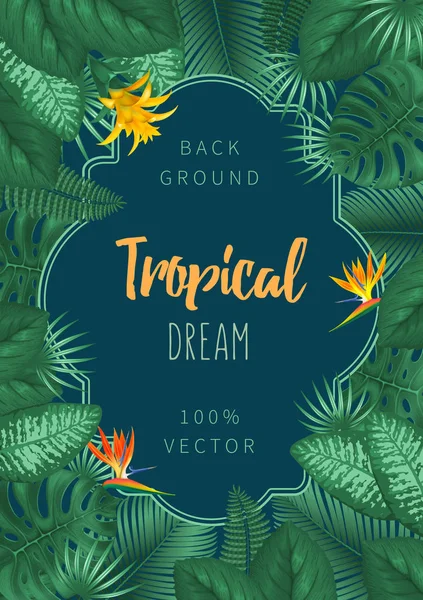 Diseño de fondo tropical de verano — Archivo Imágenes Vectoriales