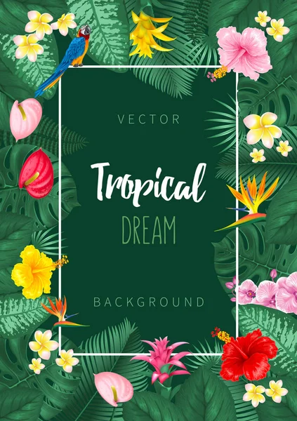 Summer tropical background design — Stock Vector