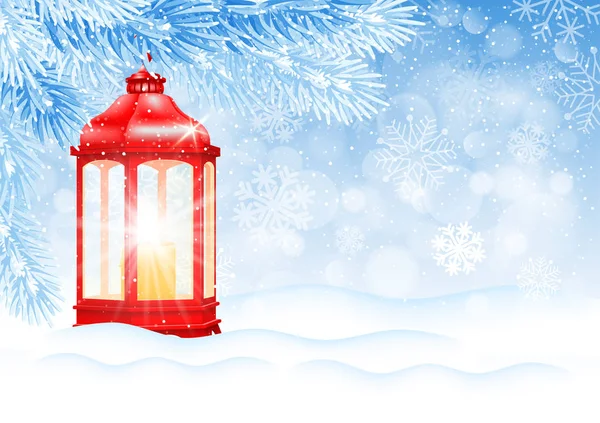 Vánoční a nový rok design s vánoční lucernou — Stockový vektor