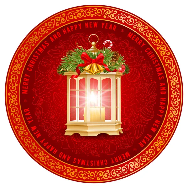 Diseño de saludo navideño festivo — Vector de stock
