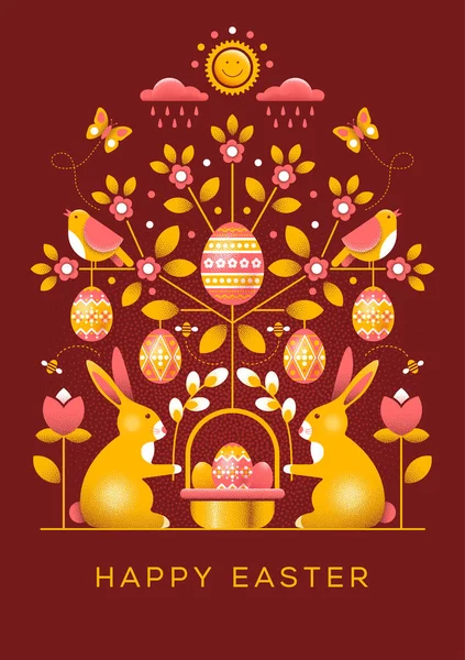 Easter Greeting Card Ornament Unusual Style Has Dot Texture Easy Royalty Free Stock Illustrations