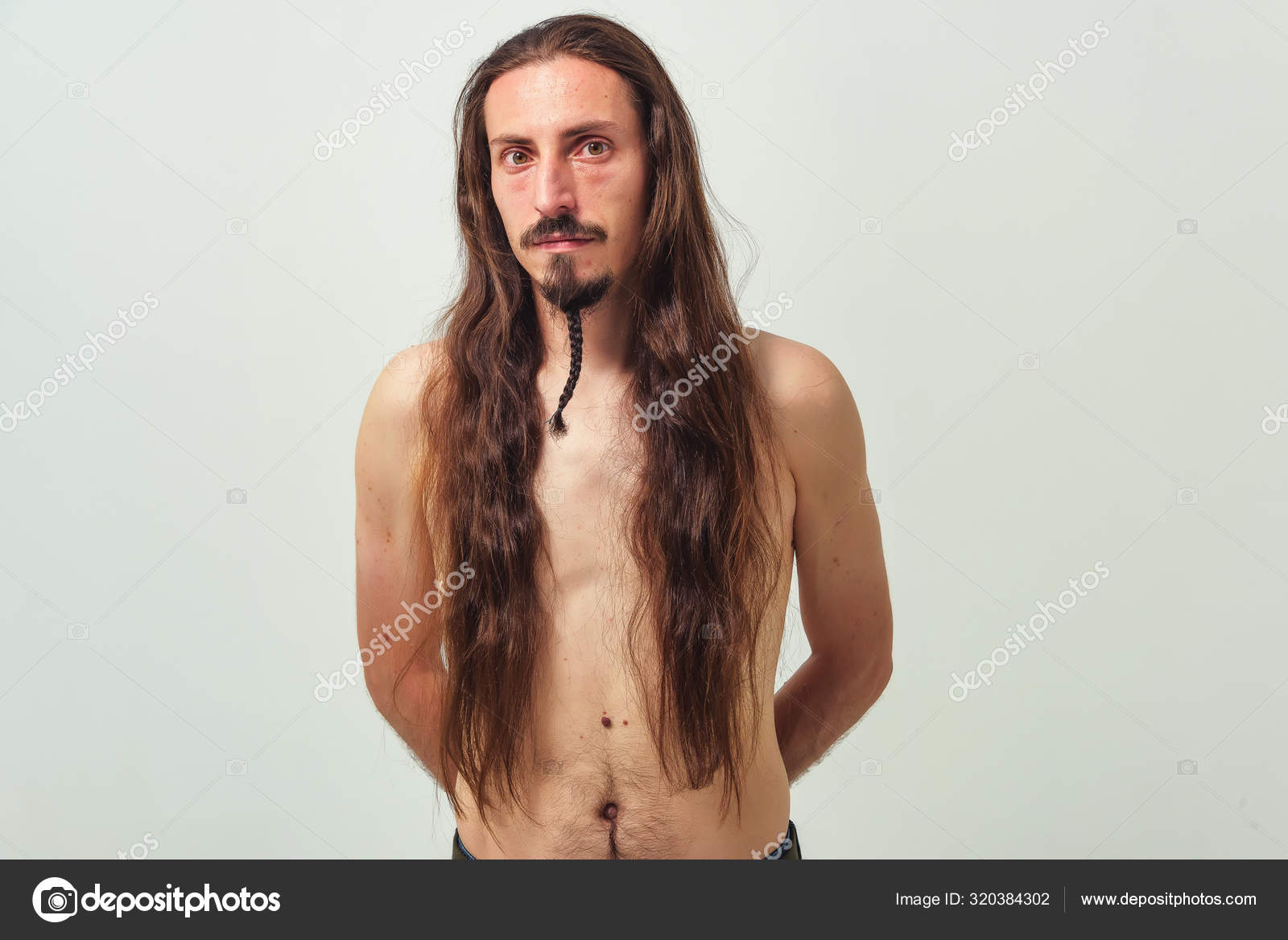 Naked men with long hair