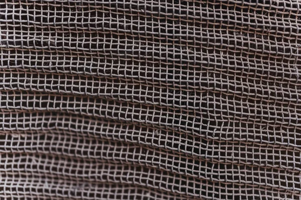 Textur Aus Altem Rostigem Metallfeingewebe Kleine Kettenweberei Hintergrund Textur Alter — Stockfoto