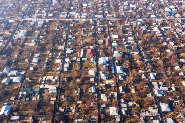 Şymkent Hava Manzaralı Kainar Bulak Yerleşim Bölgesi Özel Evlerin Yoğun — Stok fotoğraf