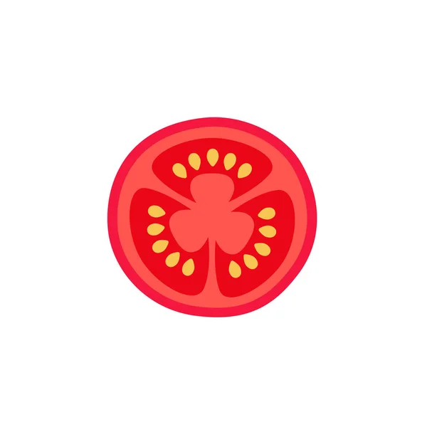 Ilustración del vector de rodajas de tomate sobre fondo blanco — Vector de stock