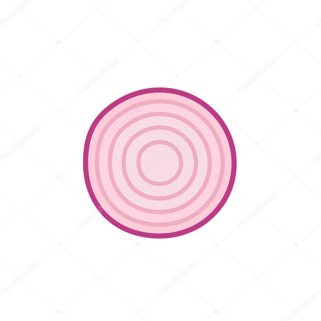 Onion slice vector illustration on white background