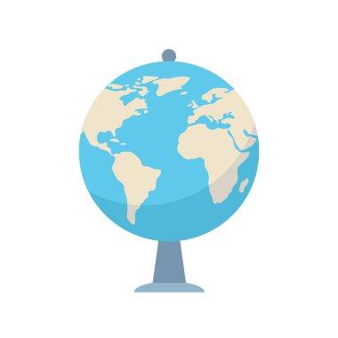 Düz biçim vektör illüstrasyonunda dünya simgesi
