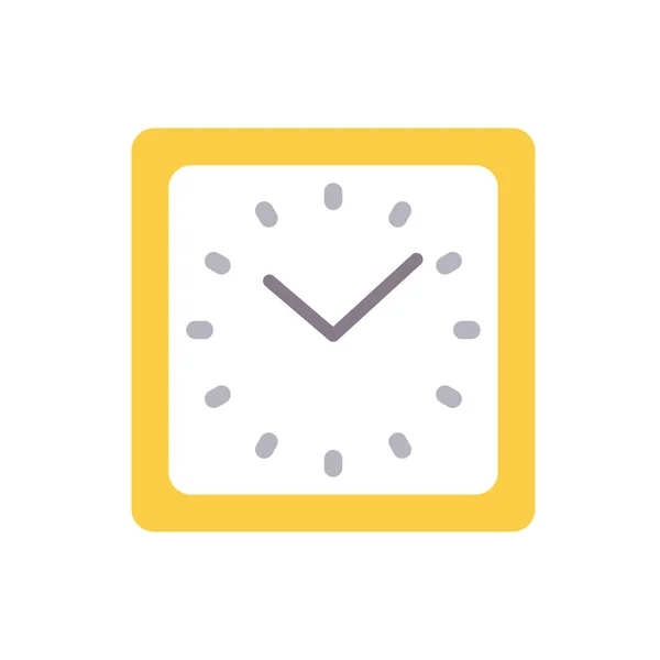 Clock square shaped simple icon in flat style — 스톡 벡터