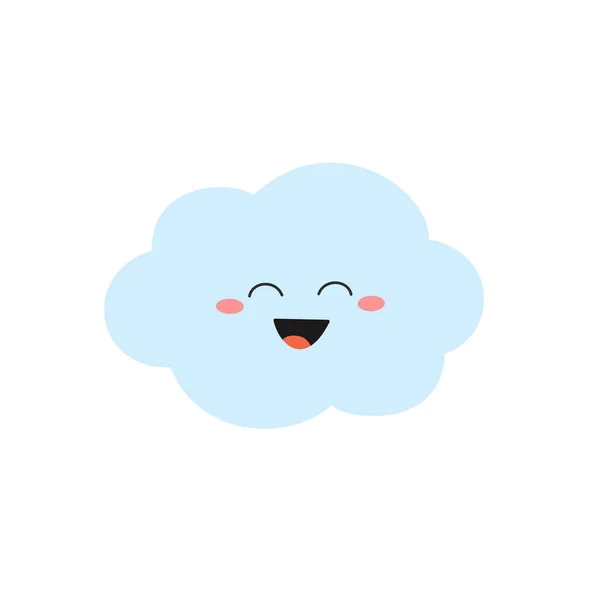 Γελούν χαρακτήρα σύννεφο κινουμένων σχεδίων σε επίπεδο στυλ — Διανυσματικό Αρχείο