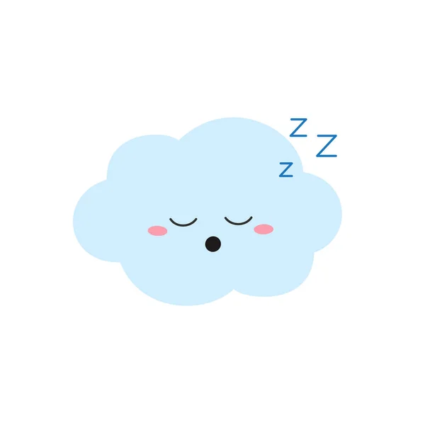 Sleeping cartoon cloud character in flat style — Stock Vector