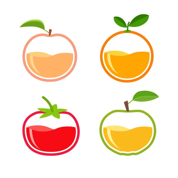 Conjunto de vectores con diseño de logotipo de jugo diferente — Vector de stock