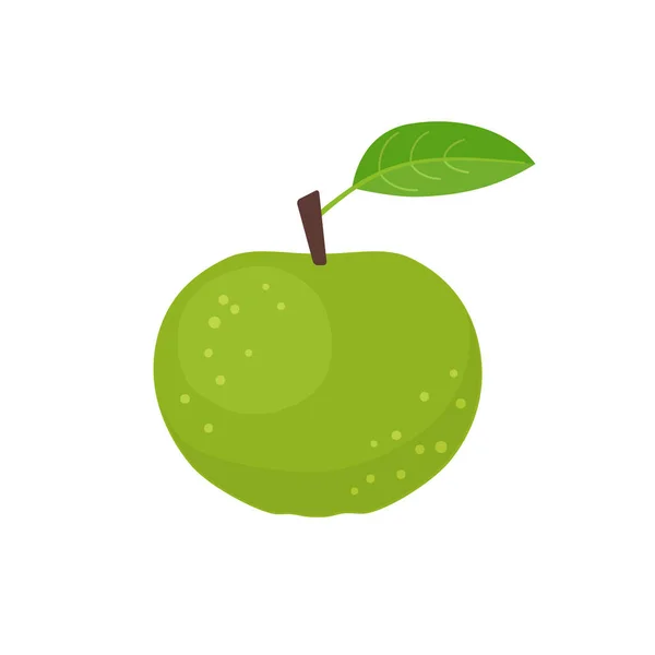 Icono de manzana verde diseño plano vector ilustración — Vector de stock