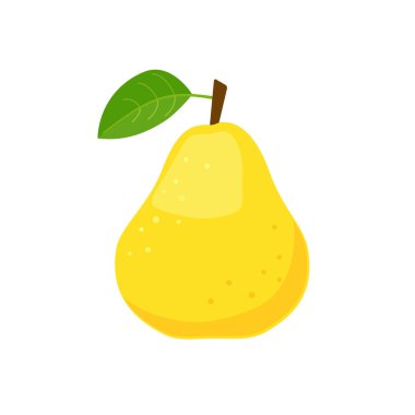 Sarı armut simgesi düz tasarım vektör çizimi