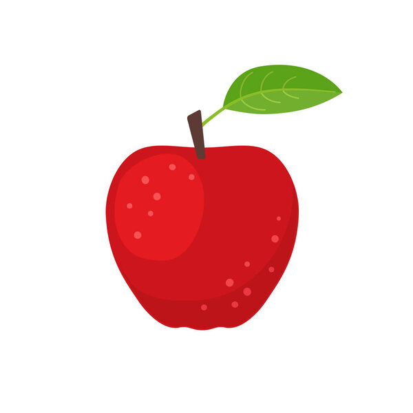 Red apple icon flat design vector illustration