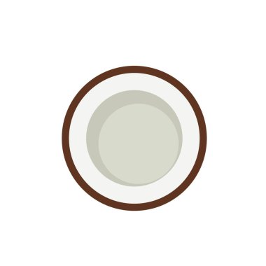 Üst görünümde hindistan cevizi basit simge