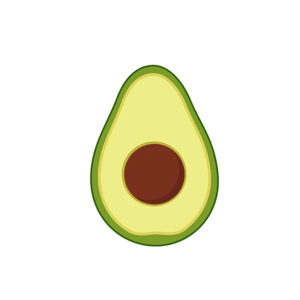 Aguacate en corte con diseño plano de pozo — Vector de stock