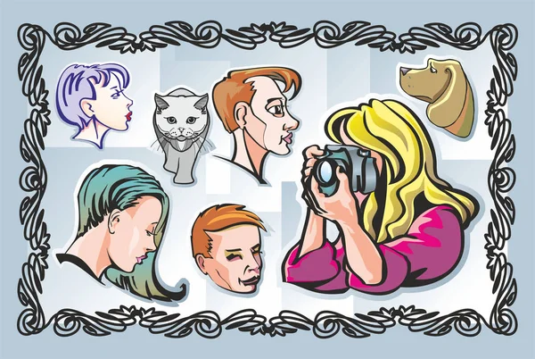 insanlar ve hayvanlar bir kolaj