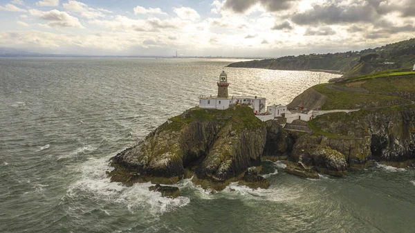 Veduta aerea del faro di Bascar, Howth North Dublin — Foto Stock