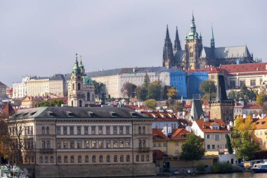 Prag, Çek Cumhuriyeti, Prag çatı üstleri görünümünü başkenti şehir manzaralı
