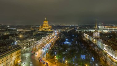 St Isaacs Katedrali, St Petersburg, Rusya hava manzarası