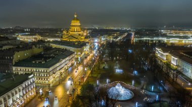 St Isaacs Katedrali, St Petersburg, Rusya hava manzarası