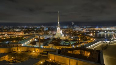 Peter ve Paul Kalesi 'nin hava manzarası, St Petersburg, Rusya