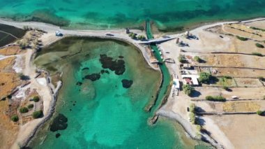 Yunanistan 'ın Girit kentindeki Spinalonga Adası' nın hava manzarası