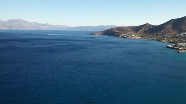 Vista aérea de la isla Spinalonga, Creta, Grecia — Vídeo de stock