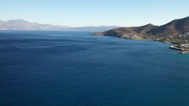 Luchtfoto van Spinalonga Island, Kreta, Griekenland — Stockvideo