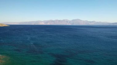Yunanistan 'ın Girit kentindeki Spinalonga Adası' nın hava manzarası