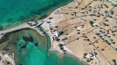 Yunanistan 'ın Girit kentindeki Spinalonga Adası' nın hava manzarası