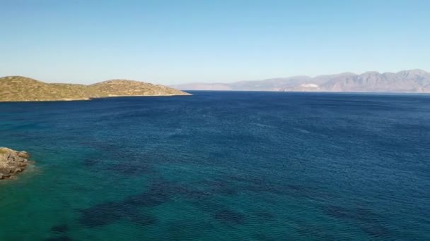 Panorama de la isla de Spinalonga - isla de leprosos, Creta, Grecia — Vídeo de stock