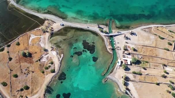 Vista aérea de la isla Spinalonga, Creta, Grecia — Vídeo de stock