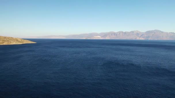 希腊克里特岛Spinalonga岛的空中景观 — 图库视频影像