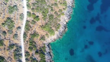 Yunanistan 'ın Girit kentindeki Spinalonga Adası' nın hava manzarası