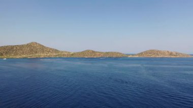 Akdeniz, Girit, Yunanistan 'daki teknelerin hava manzarası