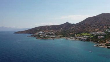 Elounda, Girit, Yunanistan 'ın hava manzarası