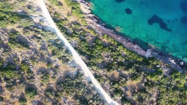 Widok z powietrza na wyspę Kalydon, Kreta, Grecja — Wideo stockowe