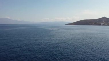 Akdeniz, Girit, Yunanistan 'daki teknelerin hava manzarası