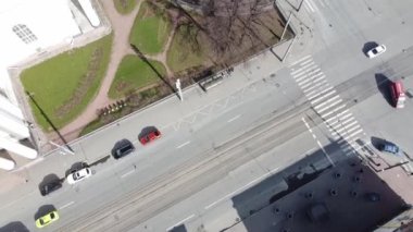 İzmaylovskiy Prospekt 'in havadan görünüşü, Trinity Katedrali Katedrali yakınlarındaki St. Petersburg, Rusya