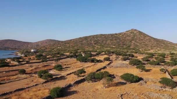 Vue aérienne de l'île de Kalydon, Crète, Grèce — Video