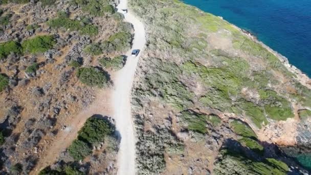 Vista aérea de la isla de Kalydon, Creta, Grecia — Vídeos de Stock