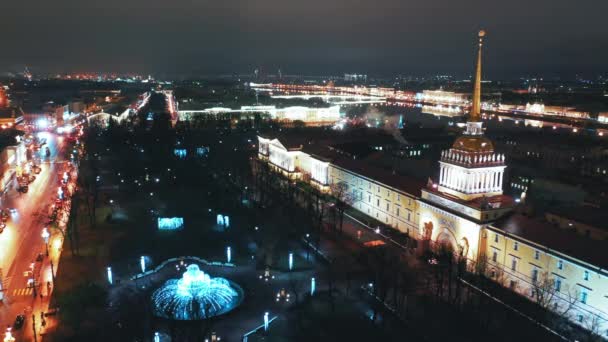 Flygfoto till Admiralty Building, Sankt Petersburg, Ryssland — Stockvideo